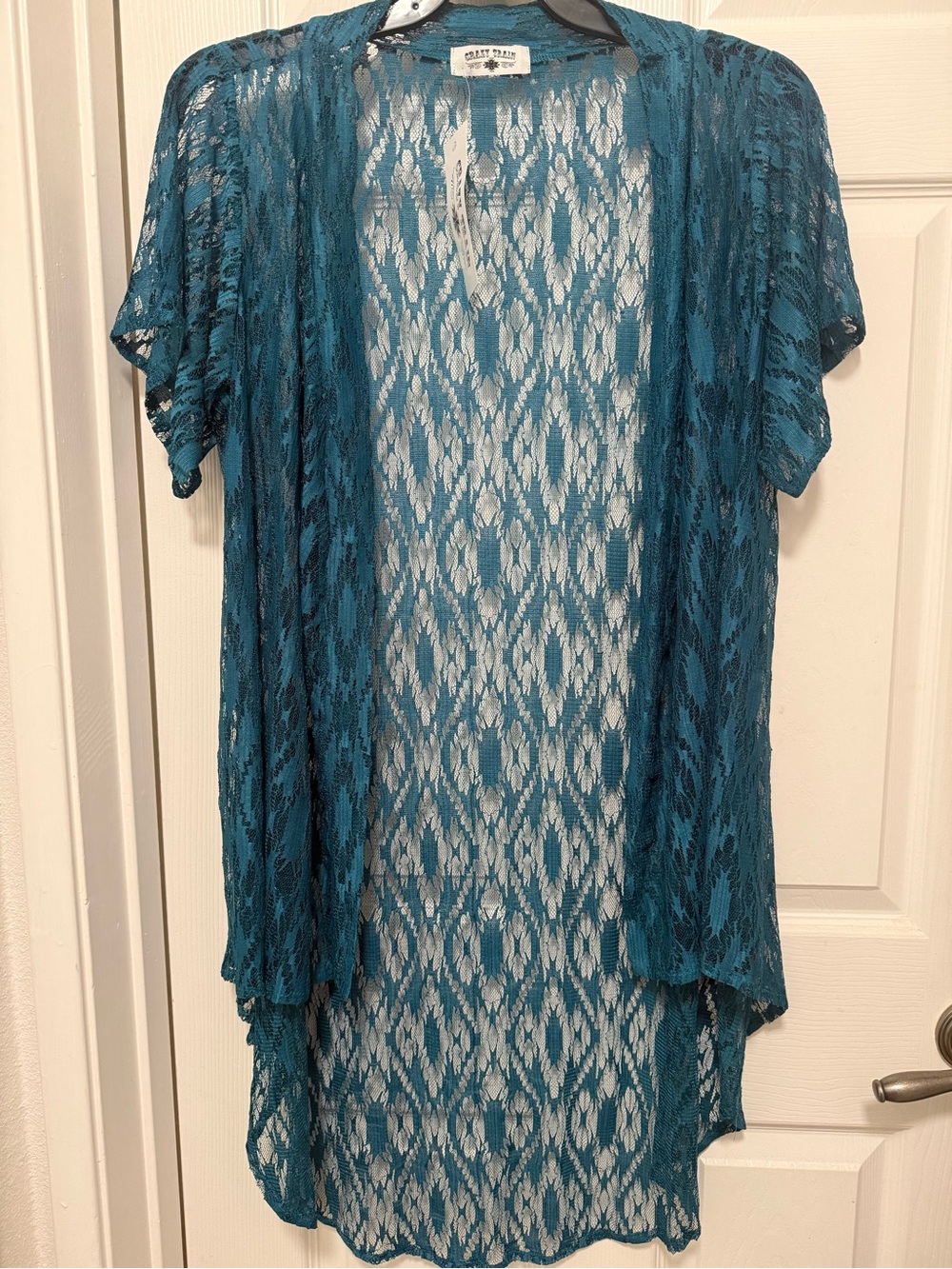 Crazy Train Teal Lace Kimono